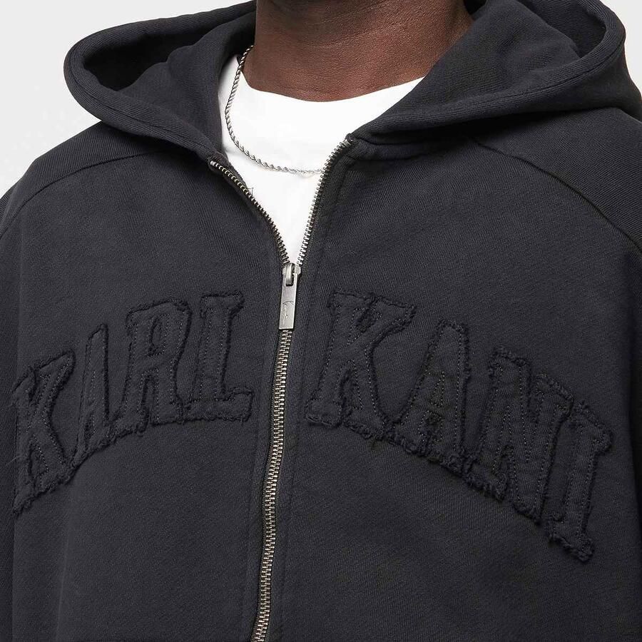 Karl Kani College Heavy Crop Zip Hoodie Men Hoodies & Sweaters zwart Maat XS Kleding - Foto 2