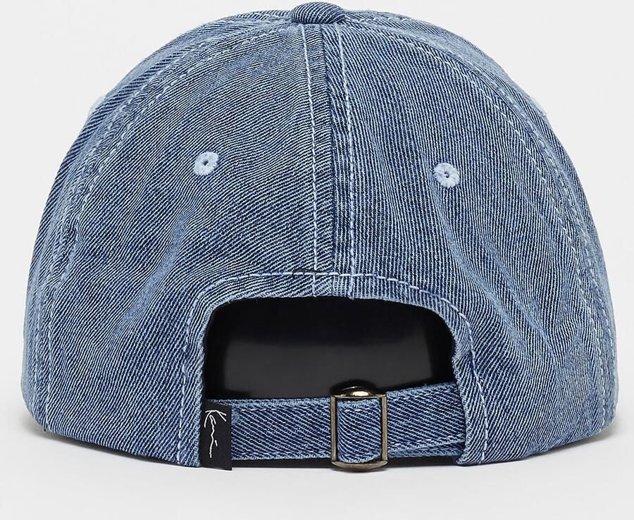 Karl Kani Embroidery Denim Baseball Cap Vintage Unisex Caps blauw Maat ONE SIZE Accessoires