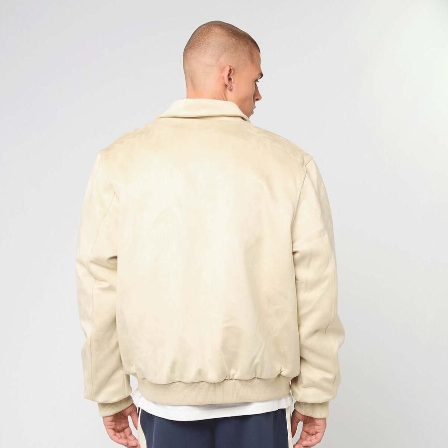 Karl Kani Legacy Faux Suede Bowling Jacket Men Bomberjacks beige Maat XL Kleding