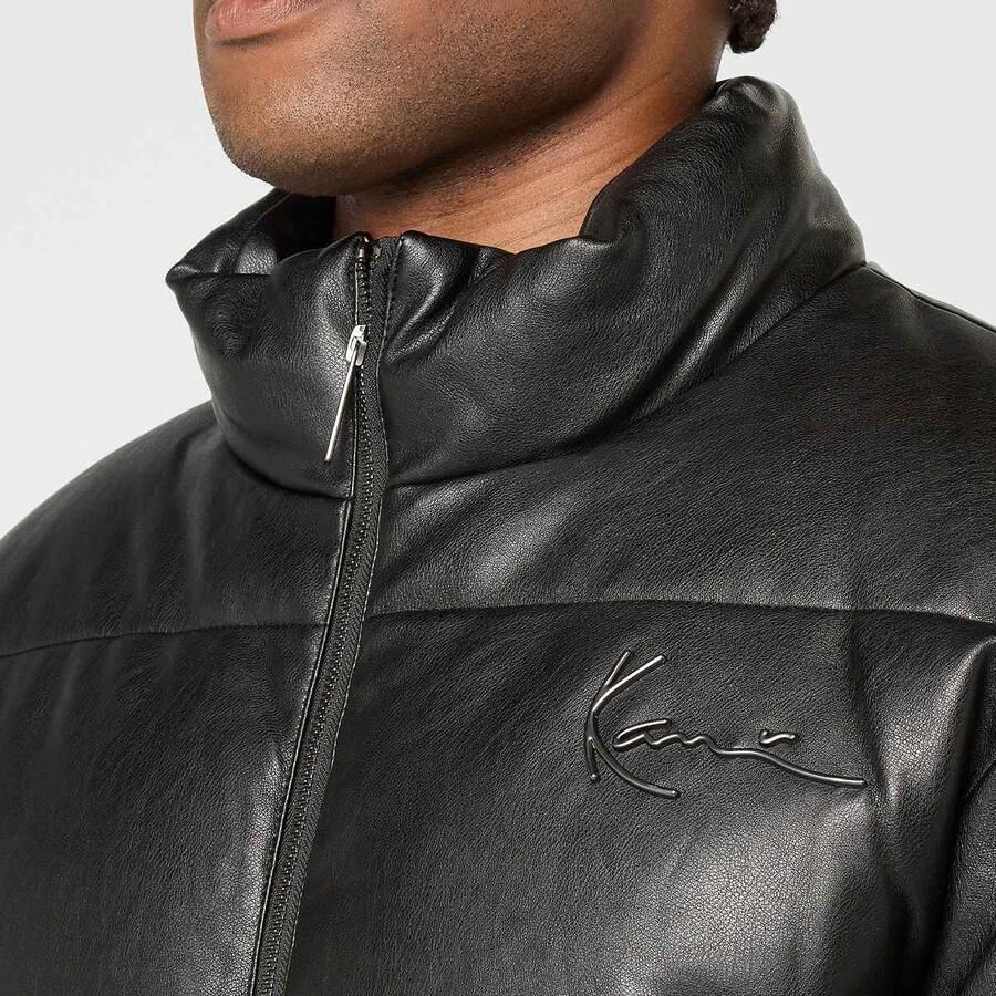 Karl Kani Metal Signature Pu Leather Puffer Jacket Men jackets zwart Maat XL Kleding - Foto 2