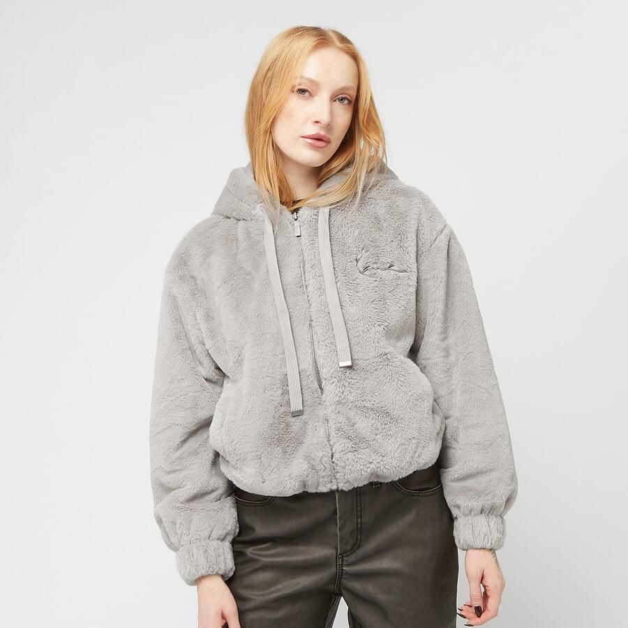 Karl Kani Metal Signature Vegan Fur Zip Hoodie Jacket light grey wo Hoodies & Sweaters grijs Maat L Kleding - Foto 3