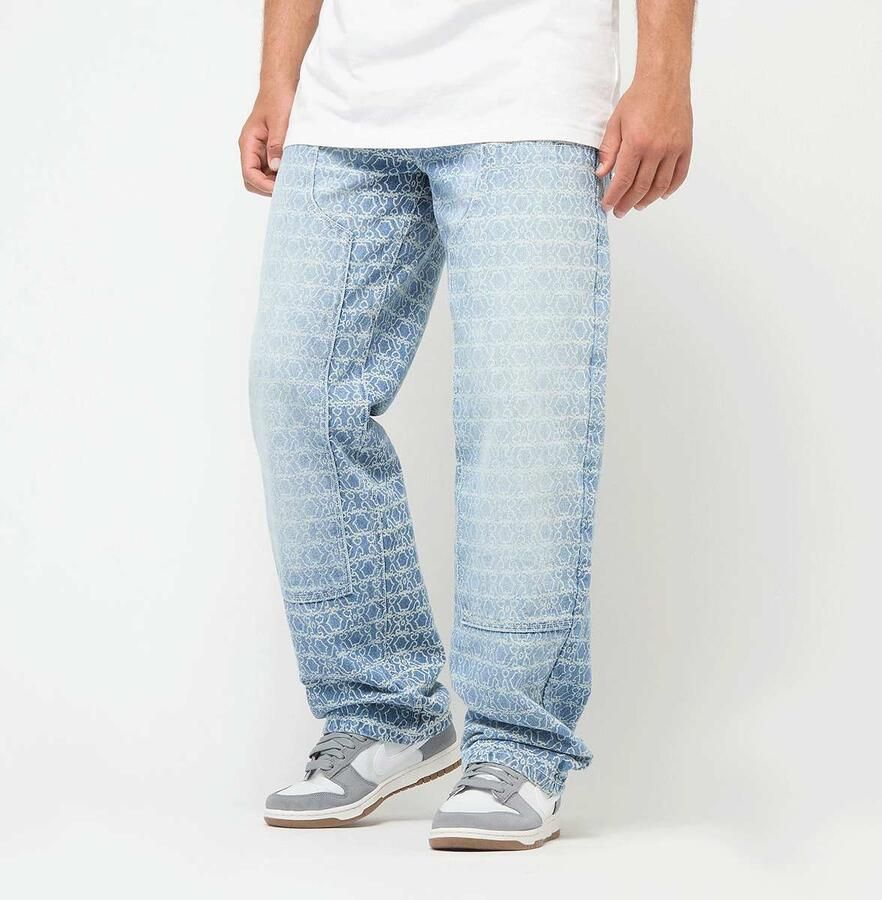 Karl Kani OG All-Over-Print Carpenter Straight Leg Jeans Men Spijkerbroeken blauw Kleding - Foto 3