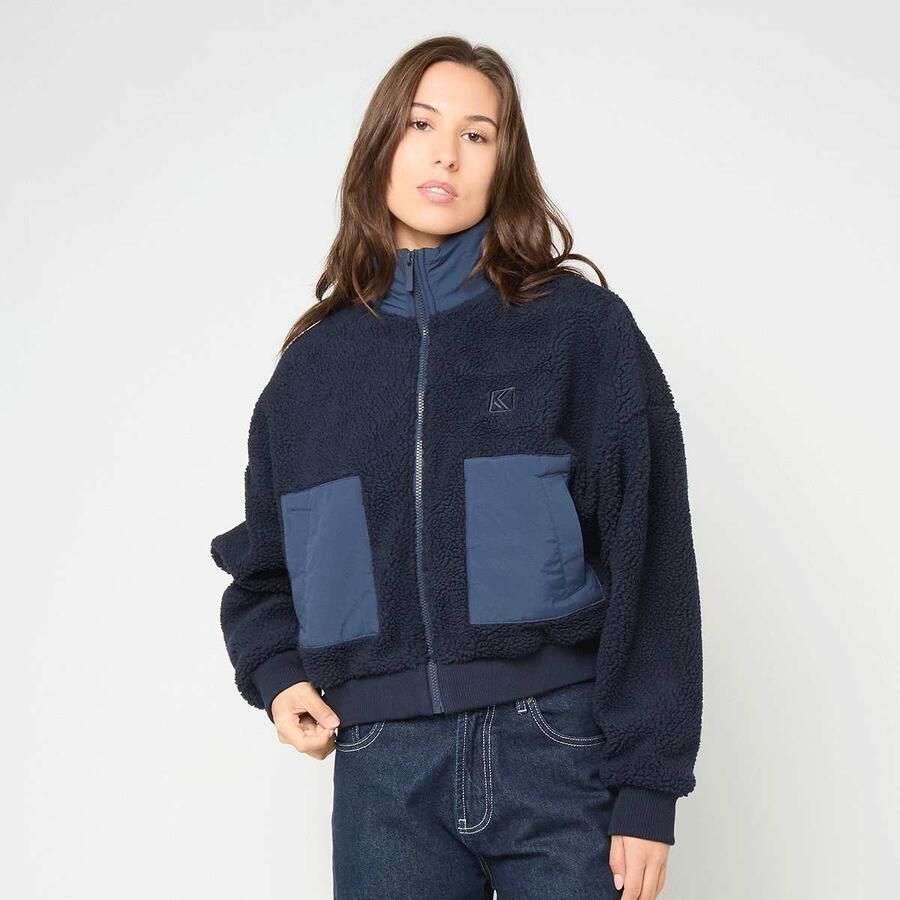 Karl Kani OG Crop Teddy Bomber Jacket Wo Bomberjacks blauw Maat XS Kleding - Foto 3