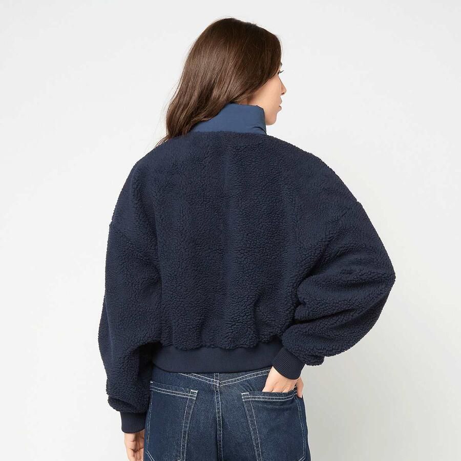 Karl Kani OG Crop Teddy Bomber Jacket Wo Bomberjacks blauw Maat XS Kleding