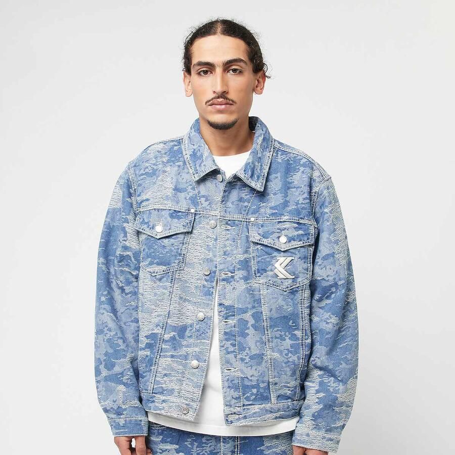 Karl Kani OG Distress Camo Oversized Denim Jacket Men Spijkerjassen blauw Maat XL Kleding - Foto 3
