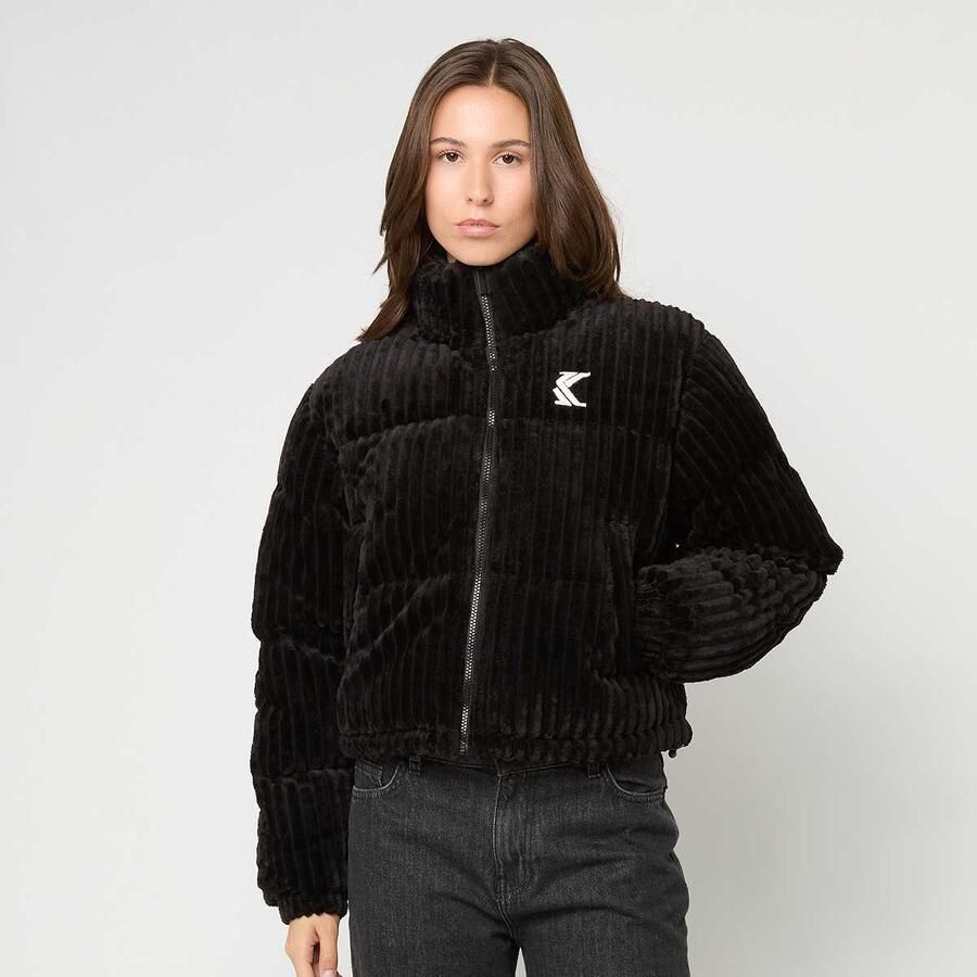 Karl Kani OG Fuzzy Corduroy Short Puffer Jacket Wo jackets zwart Maat XS Kleding - Foto 3