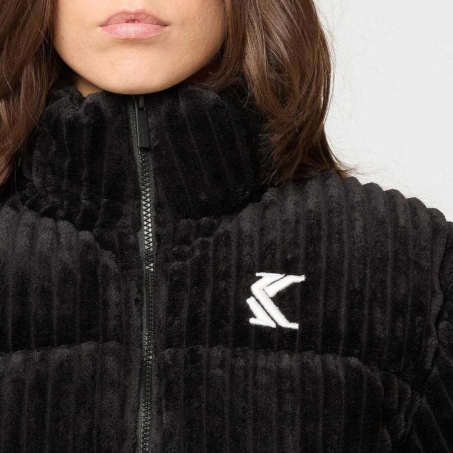 Karl Kani OG Fuzzy Corduroy Short Puffer Jacket Wo jackets zwart Maat XS Kleding - Foto 2