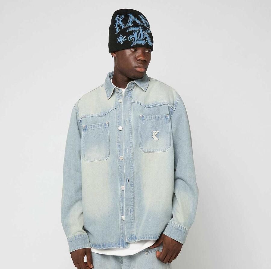 Karl Kani OG K Western Denim Overshirt Men Overhemden blauw Maat XL Kleding - Foto 3