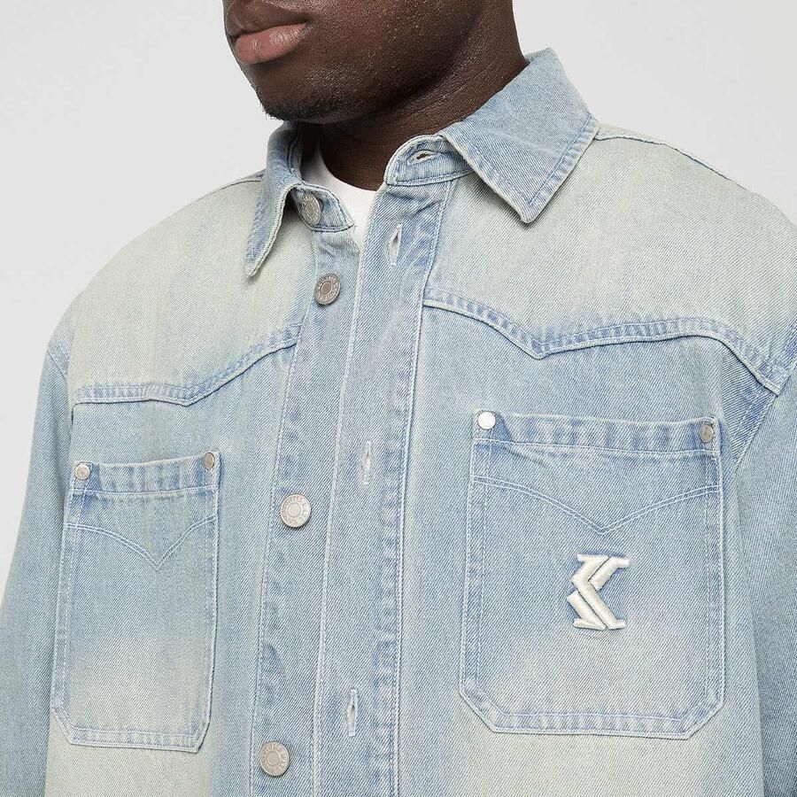 Karl Kani OG K Western Denim Overshirt Men Overhemden blauw Maat XL Kleding - Foto 2