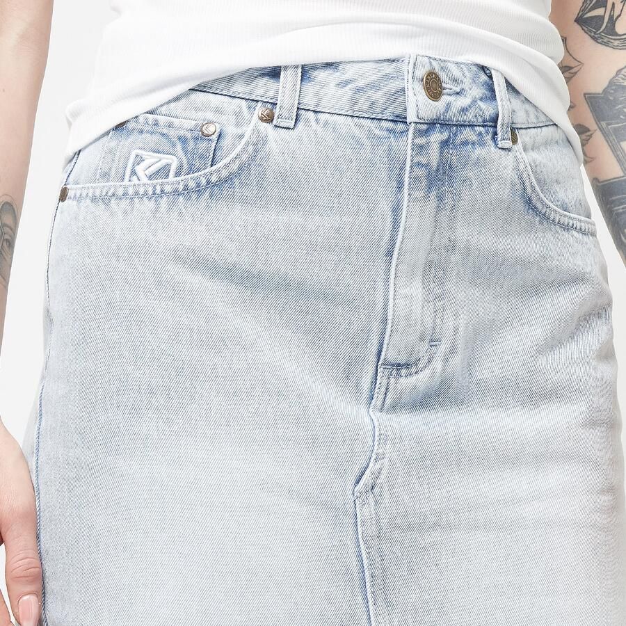 Karl Kani OG Long Denim Skirt Wo Jurken & Rokken blauw Maat XS Kleding