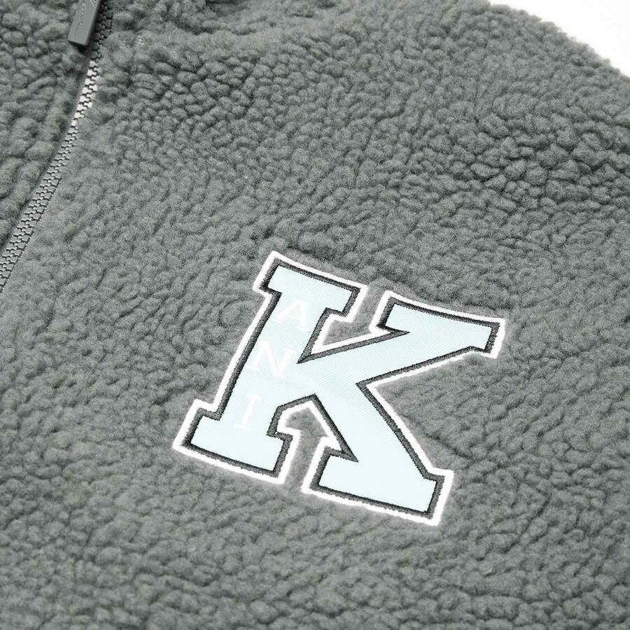 Karl Kani Retro Patch Teddy Trackjacket Junior Unisex Trainingspakken grijs Kleding