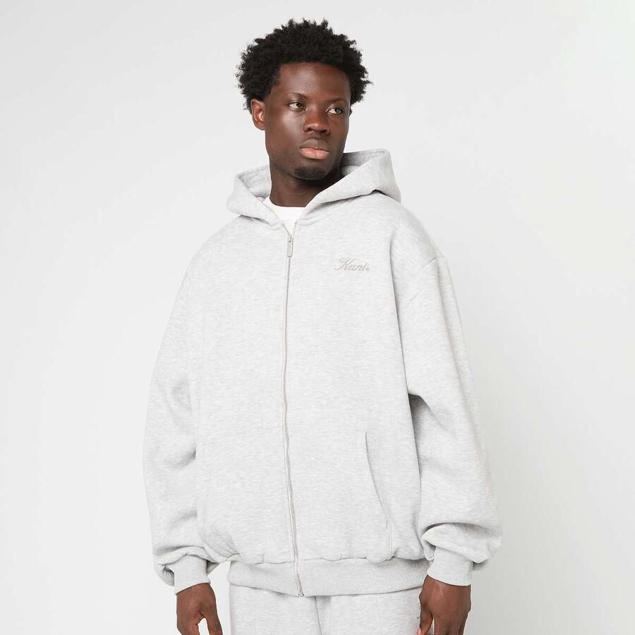 Karl Kani Script Emblem Zip Hoodie Men Hoodies & Sweaters grijs Maat M Kleding