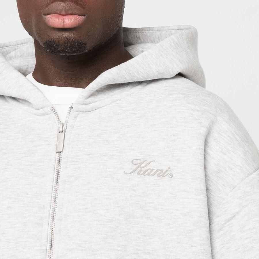 Karl Kani Script Emblem Zip Hoodie Men Hoodies & Sweaters grijs Maat M Kleding - Foto 2