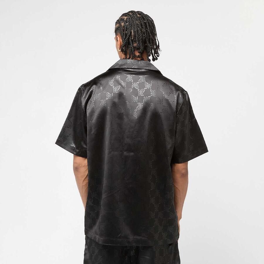 Karl Kani Signature All Over Print Resort Shirt men Overhemden zwart Maat XL Kleding