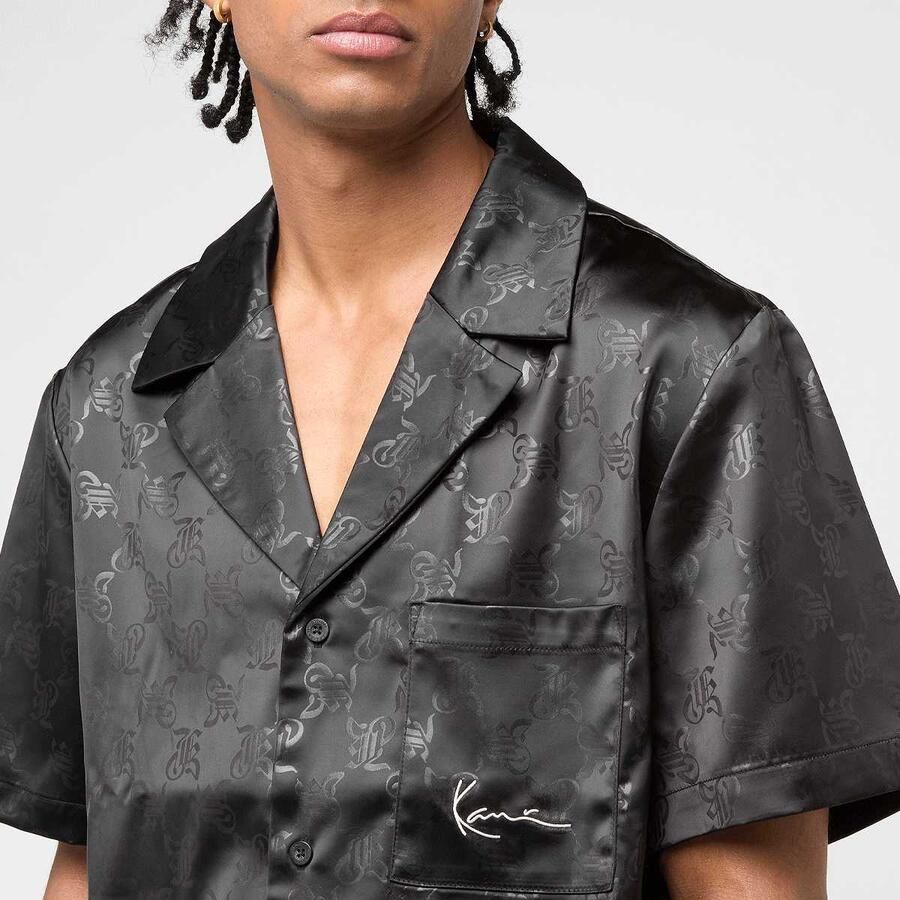 Karl Kani Signature All Over Print Resort Shirt men Overhemden zwart Maat XL Kleding - Foto 2