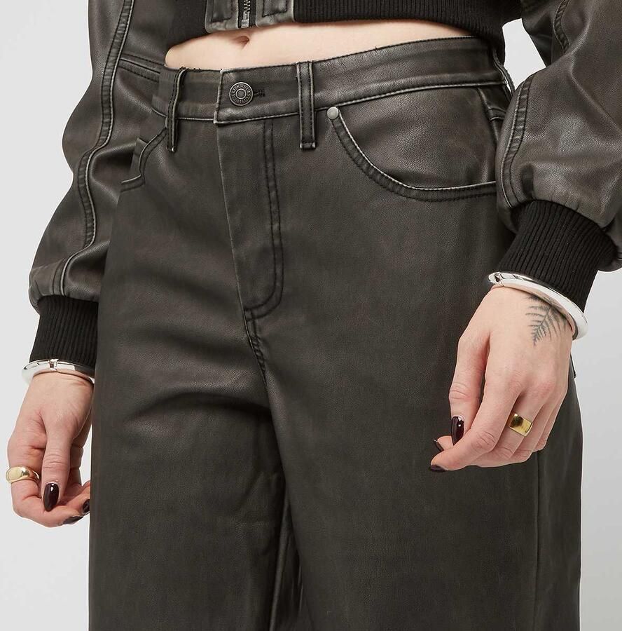 Karl Kani Signature Pu Wide Leg Pants Wo Spijkerbroeken grijs Maat XS Kleding - Foto 2