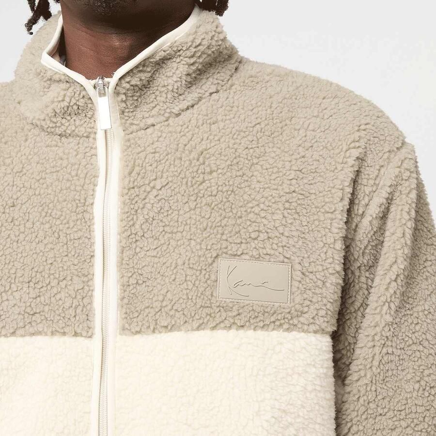 Karl Kani Signature Rubber Patch Teddy Zip Jacket Men Bomberjacks beige Maat XL Kleding - Foto 2