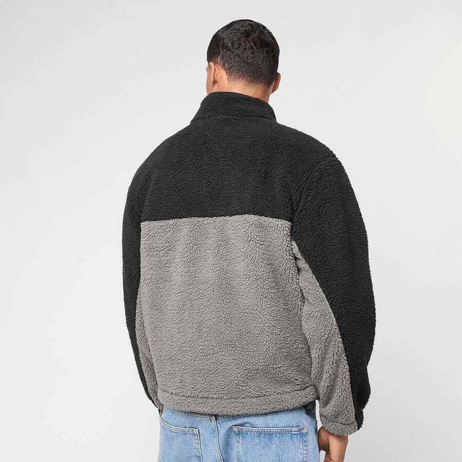 Karl Kani Signature Rubber Patch Teddy Zip Jacket Men Bomberjacks zwart Maat XL Kleding