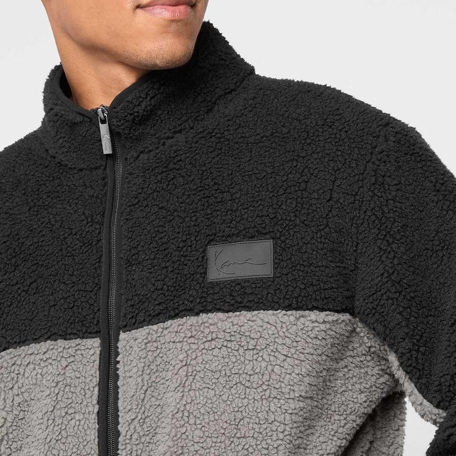 Karl Kani Signature Rubber Patch Teddy Zip Jacket Men Bomberjacks zwart Maat XL Kleding - Foto 2