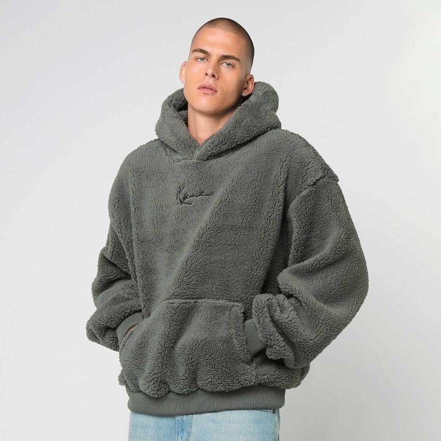 Karl Kani Signature Teddy Hoodie Men Hoodies & Sweaters grijs Maat S Kleding - Foto 3