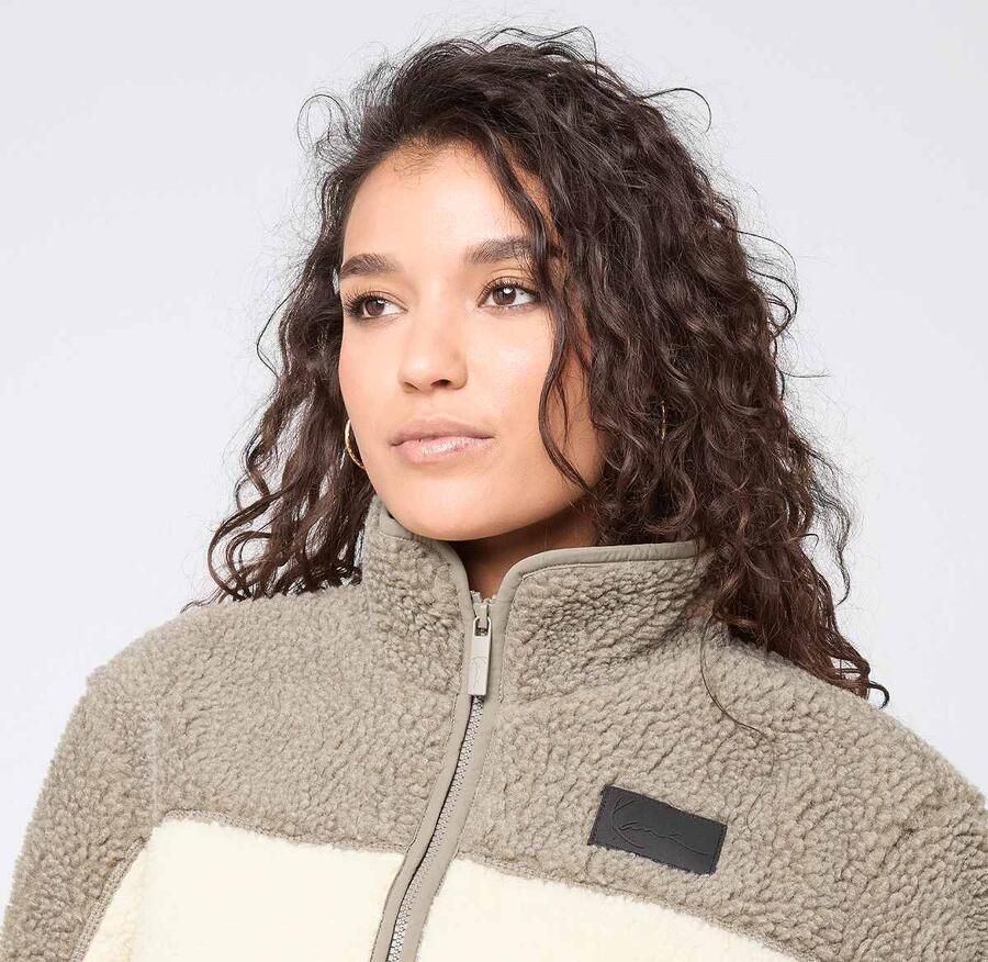 Karl Kani Signature Teddy Trackjacket Wo Bomberjacks beige Maat XS Kleding - Foto 2