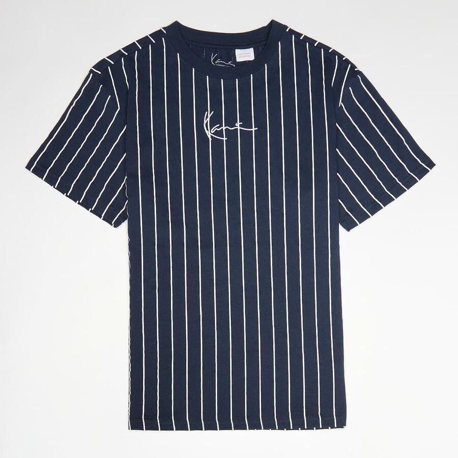 Karl Kani Small Signature Essential Pinstripe Tee Junior Unisex T-Shirts blauw Kleding - Foto 3