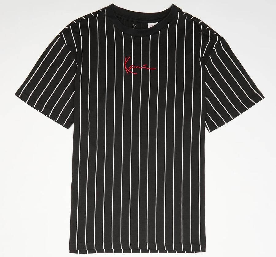 Karl Kani Small Signature Essential Pinstripe Tee Junior Unisex T-Shirts zwart Kleding