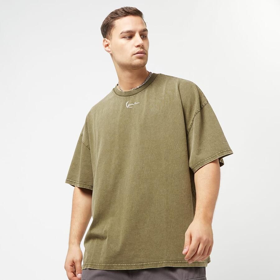 Karl Kani Small Signature Heavy Jersey Washed Boxy Tee Men T-Shirts & Polo's groen Maat XS Kleding - Foto 3