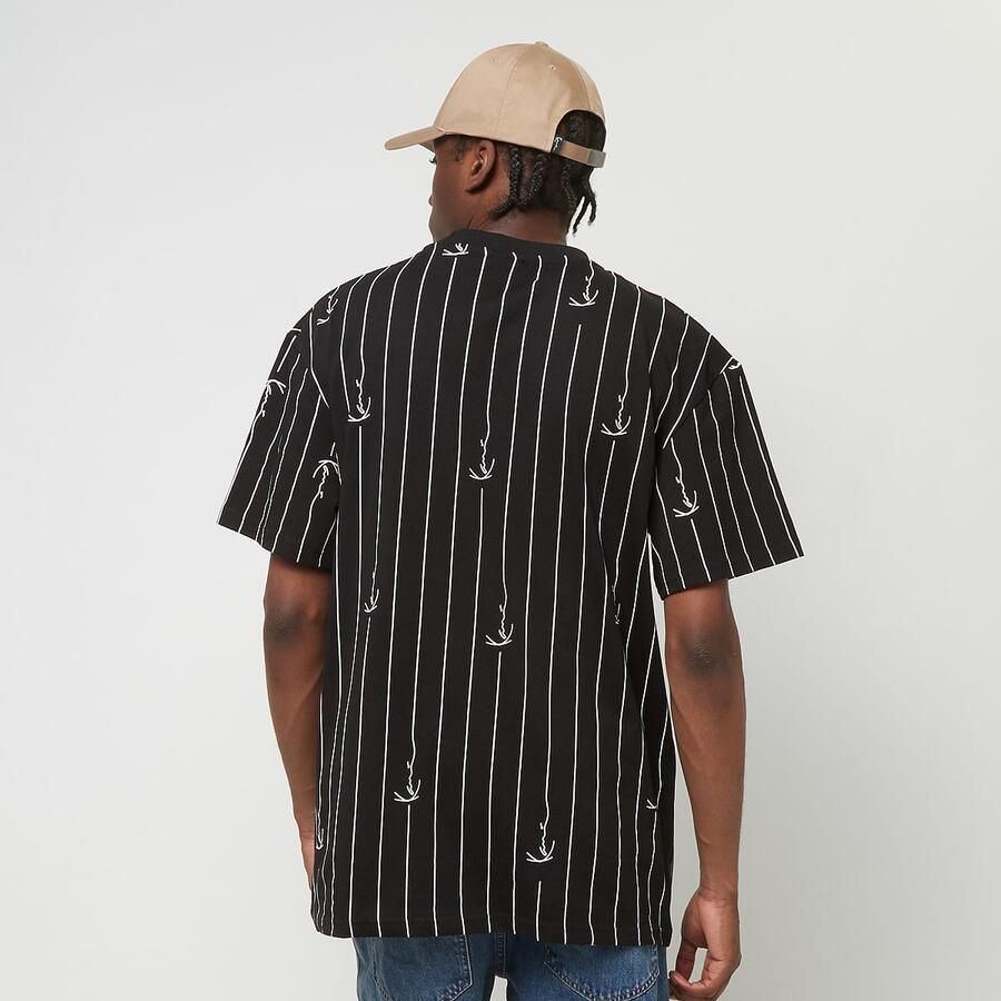 Karl Kani Small Signature Logo Pinstripe Tee Men T-Shirts & Polo's zwart Maat XL Kleding
