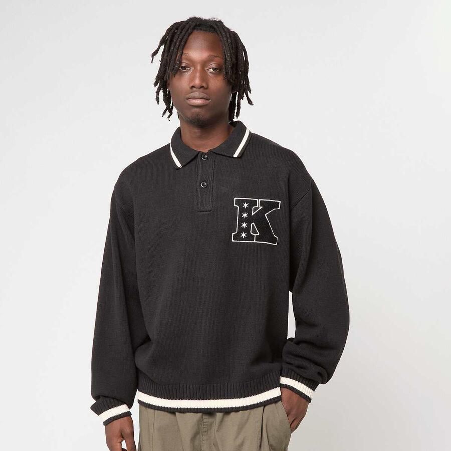 Karl Kani Star K Knit Poloshirt Men Kleding zwart Maat XL