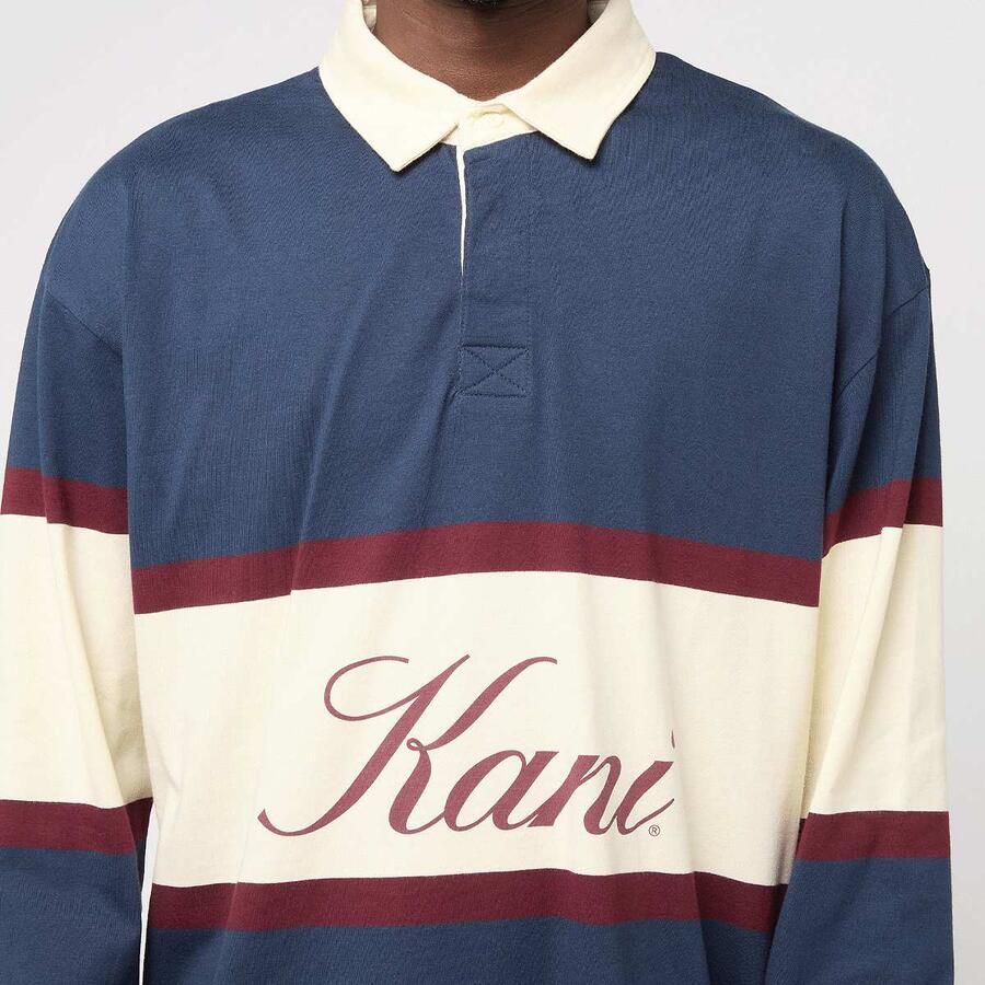 Karl Kani Stripe Rugby Shirt Men T-Shirts & Polo's blauw Maat XL Kleding