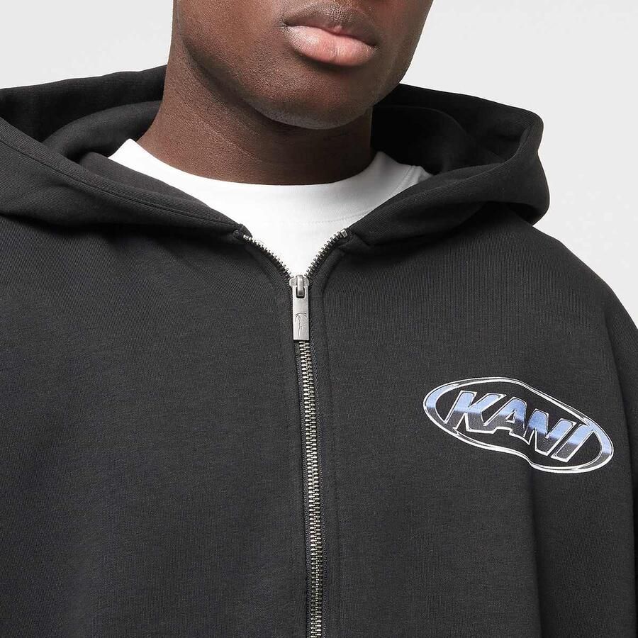 Karl Kani Woven Signature Chrome Zip Hoodie Men Hoodies & Sweaters zwart Maat XL Kleding - Foto 2