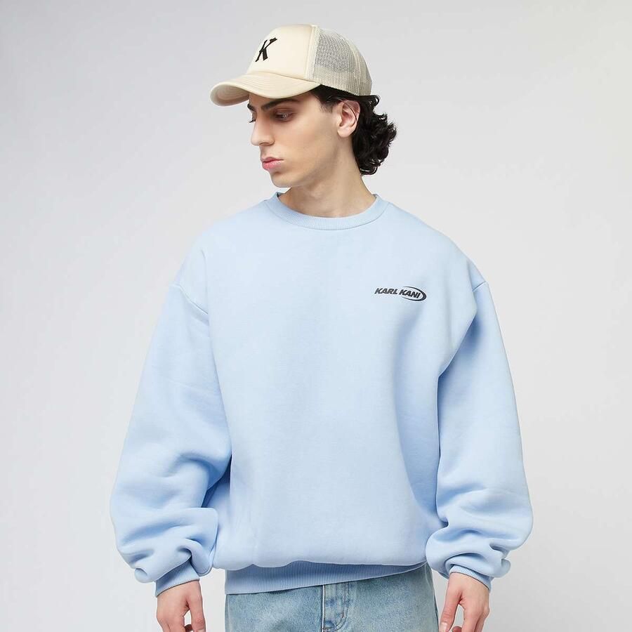 Karl Kani Woven Signature Resist Love Crew Men Hoodies & Sweaters blauw Maat XS Kleding