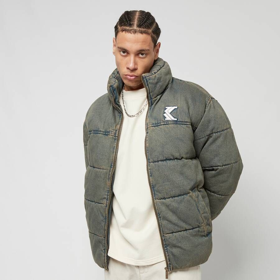 Karl Kani Og Denim Puffer Jacket Pufferjassen Kleding dirty vintage blue maat: S beschikbare maaten:XS S XL