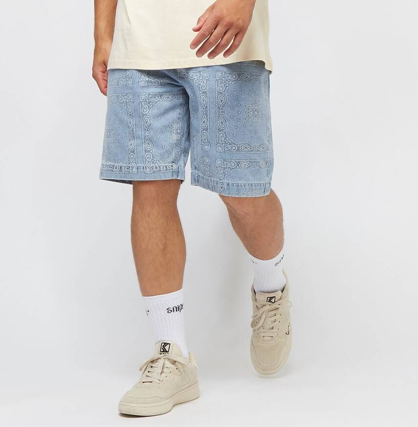 Karl Kani Og Paisley Denim Shorts Jeansshorts Kleding bleached blue maat: XL beschikbare maaten:XL XS