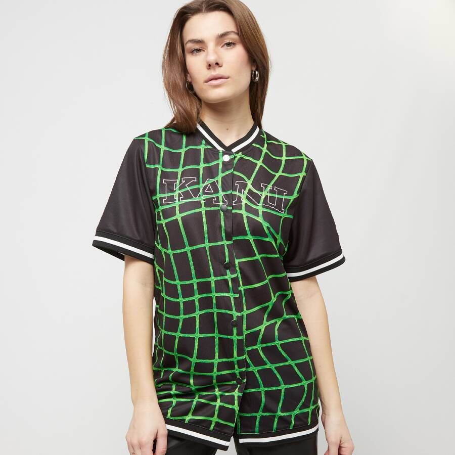 Karl Kani Retro Block Baseball Shirt Korte mouwen Kleding black green maat: XL beschikbare maaten:XS S M L XL