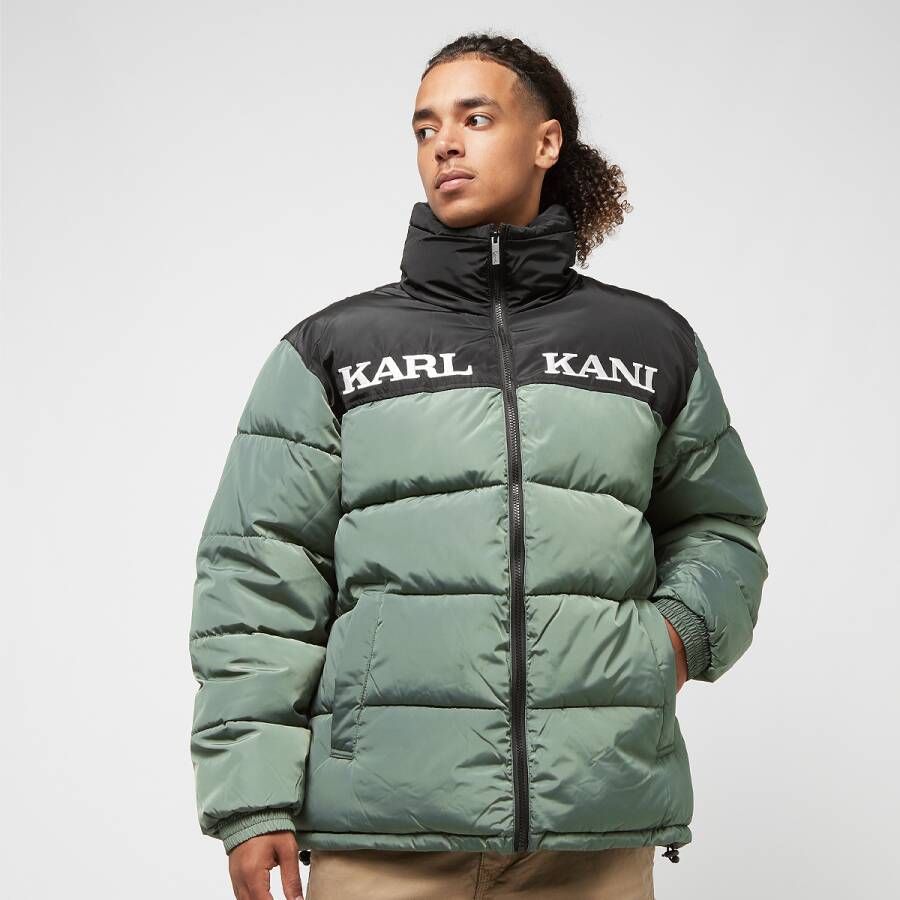 Karl Kani Retro Essential Puffer Jacket Pufferjassen Kleding Dusty Green maat: XS beschikbare maaten:XS S M L XL XXL