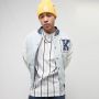 Karl Kani Retro Patch Block Denim College Jacket Jassen Kleding bleached blue whit maat: XL beschikbare maaten:XL - Thumbnail 1