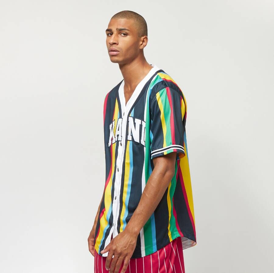 Karl Kani 6033323 Serif Stripe Baseball Shirt Groen Heren