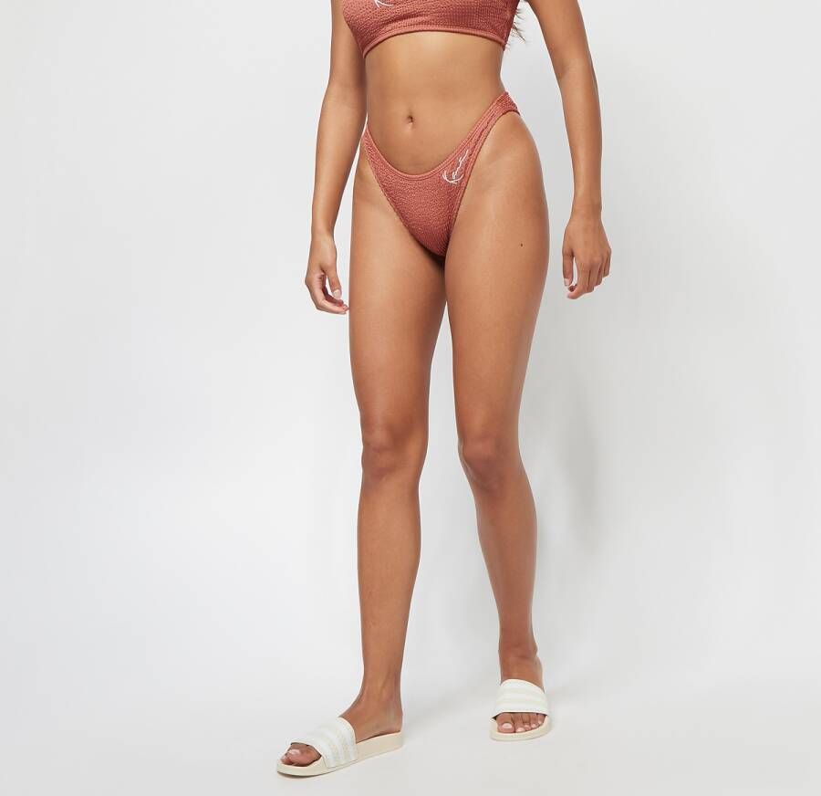 Karl Kani Small Signature Crinkle High Leg Bikini Bottom Bikini's & Badpakken Kleding rust maat: XS beschikbare maaten:XS