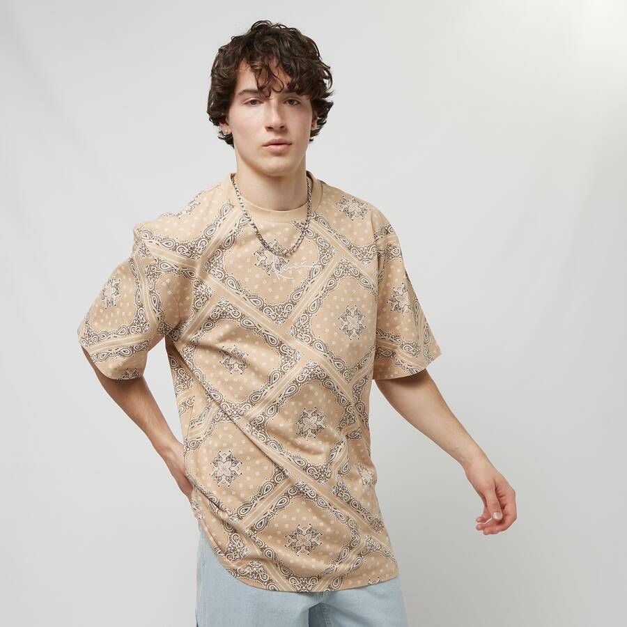 Karl Kani Kleine Handtekening Paisley Overhemd Beige Heren