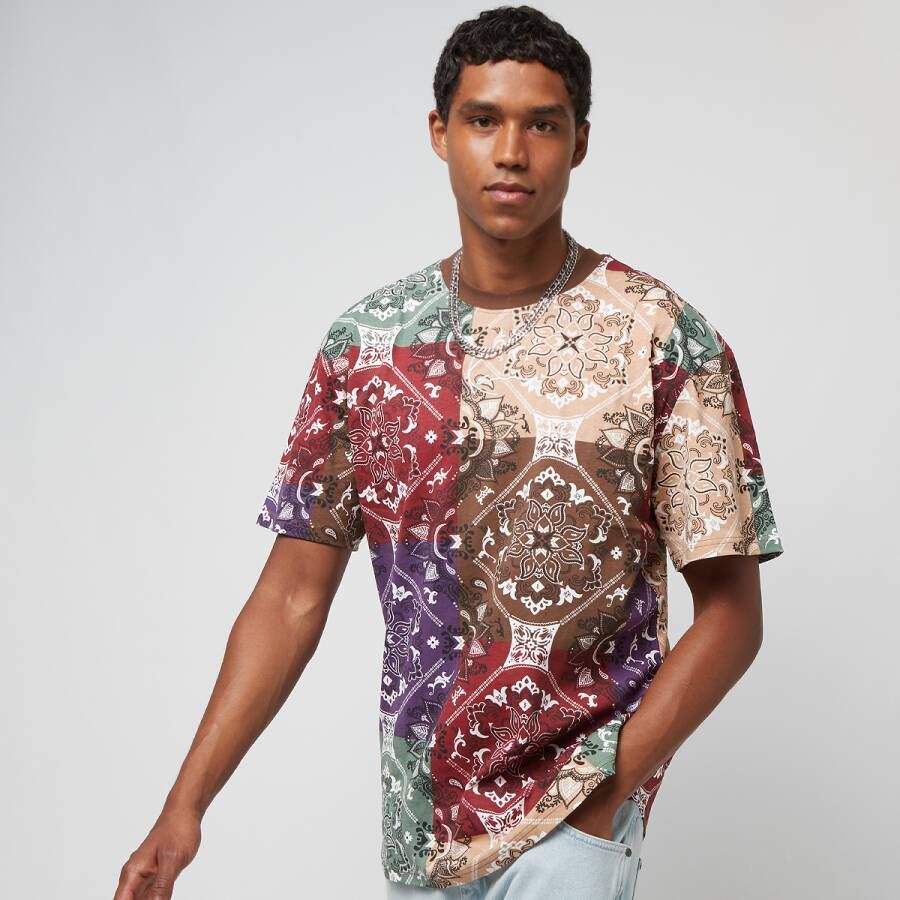 Karl Kani Small Signature Paisley Tee T-shirts Kleding dark red multicolor maat: XL beschikbare maaten:S M L XL