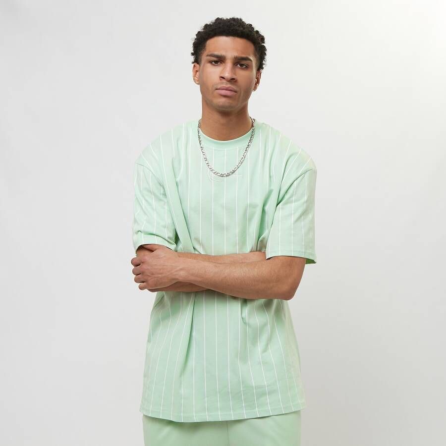 Karl Kani Groene Pinstripe Logo T-shirt Green Heren