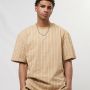 Karl Kani Beige Pinstripe T-shirt Beige Heren - Thumbnail 3