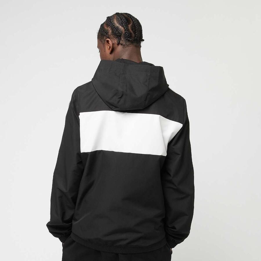 Lacoste Colour Block Taffeta Full Zip Hoodie Black- Heren Black