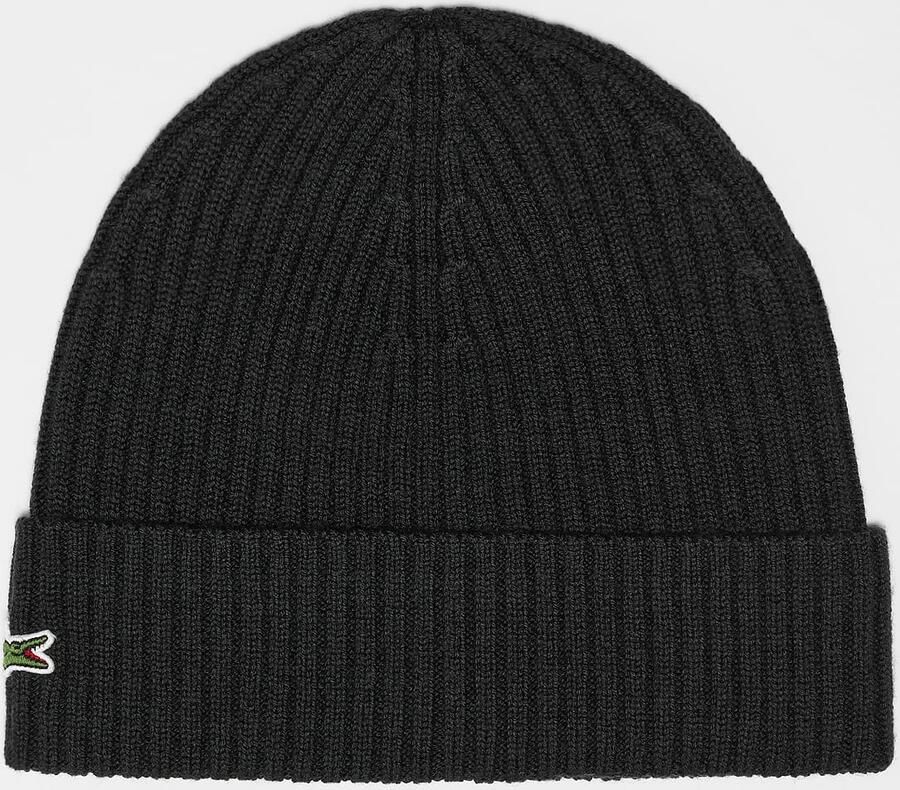 Lacoste Zwarte Geribbelde Handschoenen met Omgeslagen chet Black - Foto 2