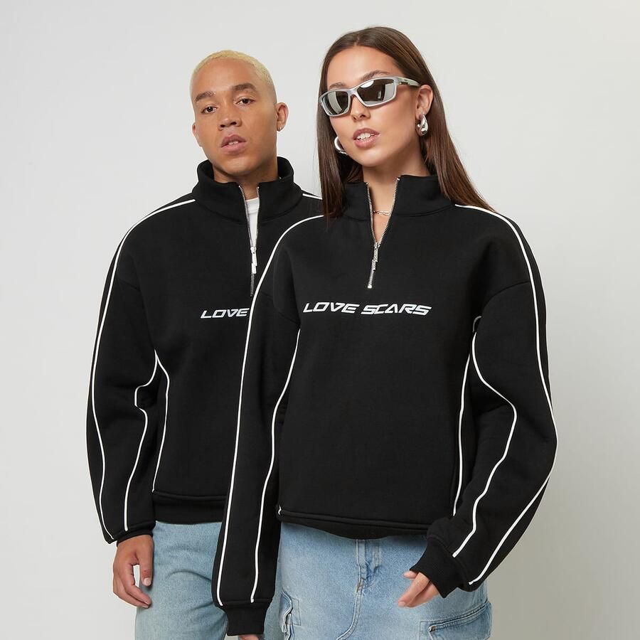 Love Scars Piping Half Zip Sweater Women Hoodies & Sweaters zwart Maat XL Kleding - Foto 3