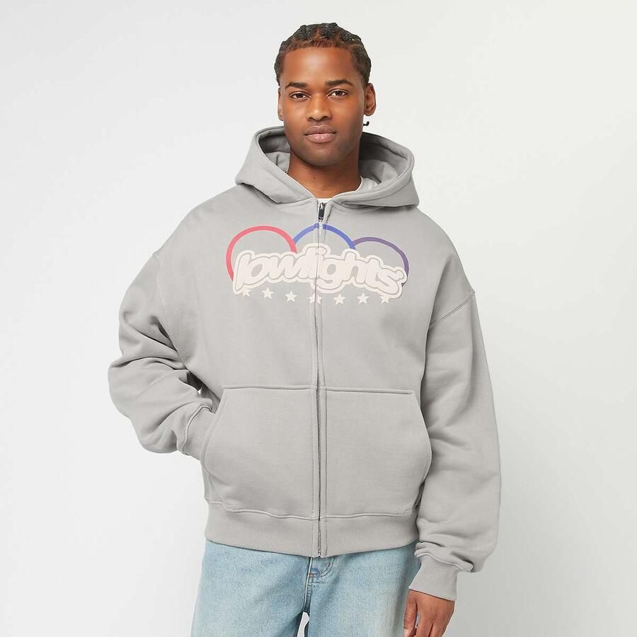 Low Lights Studios Three Ring Logo Zip Hoodie Concrete Men Hoodies & Sweaters grijs Maat XL Kleding - Foto 3