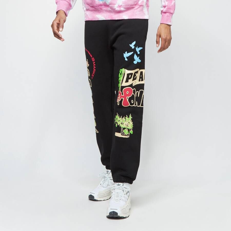Market Zwarte Peace And Power Sweatpants Black Heren