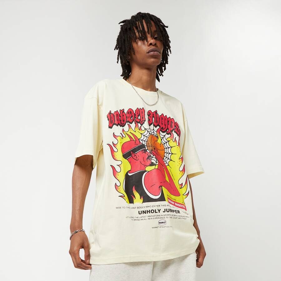 Market Heren Unholy Jumper Tee Cream T-Shirt Beige Heren
